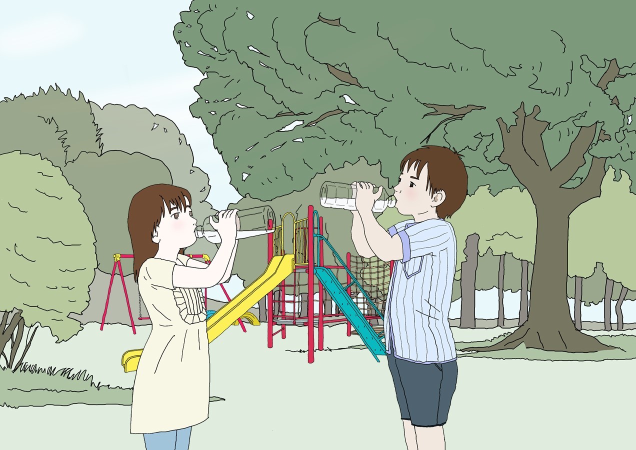 経口補水|子供|公園